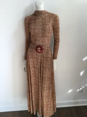 1970s B.Cohen by Jaconelli Cotton Leopard Print Jumpsuit Size 4
