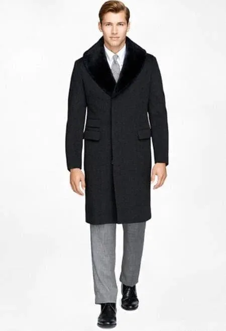 Black Coat With Fur Collar