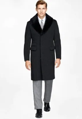 Black Coat With Fur Collar
