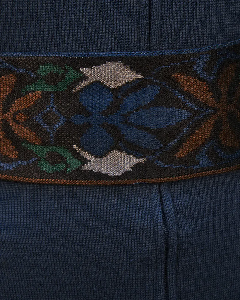 Blue Knit Jumpsuit with Belt/Headband