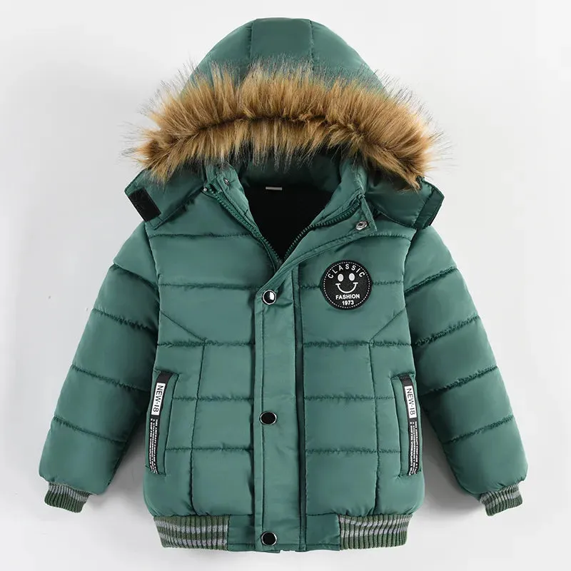 Children's Winter Coat Faux Fur Lined Hood