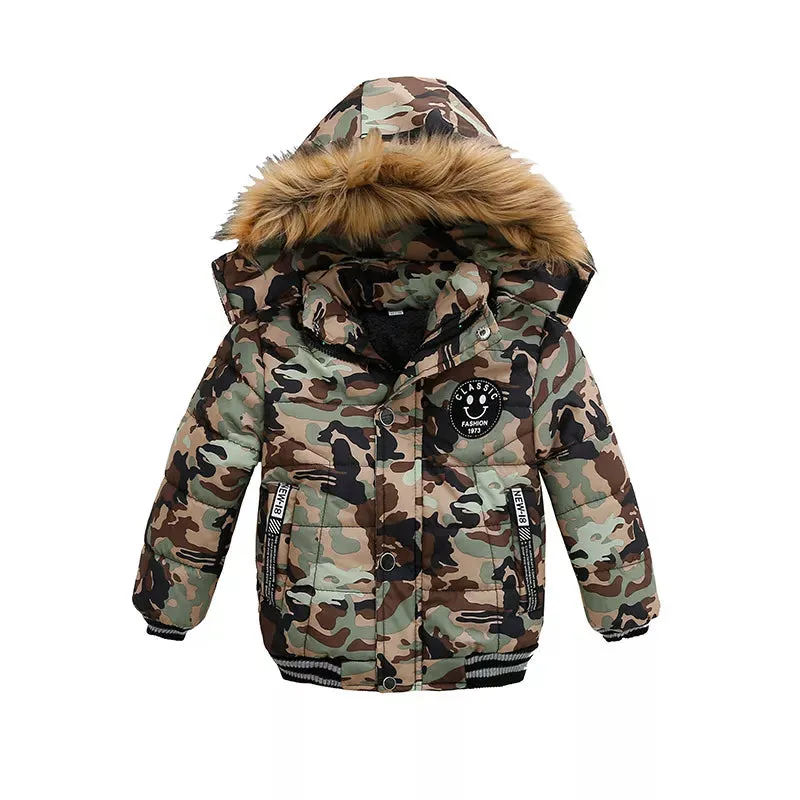 Children's Winter Coat Faux Fur Lined Hood