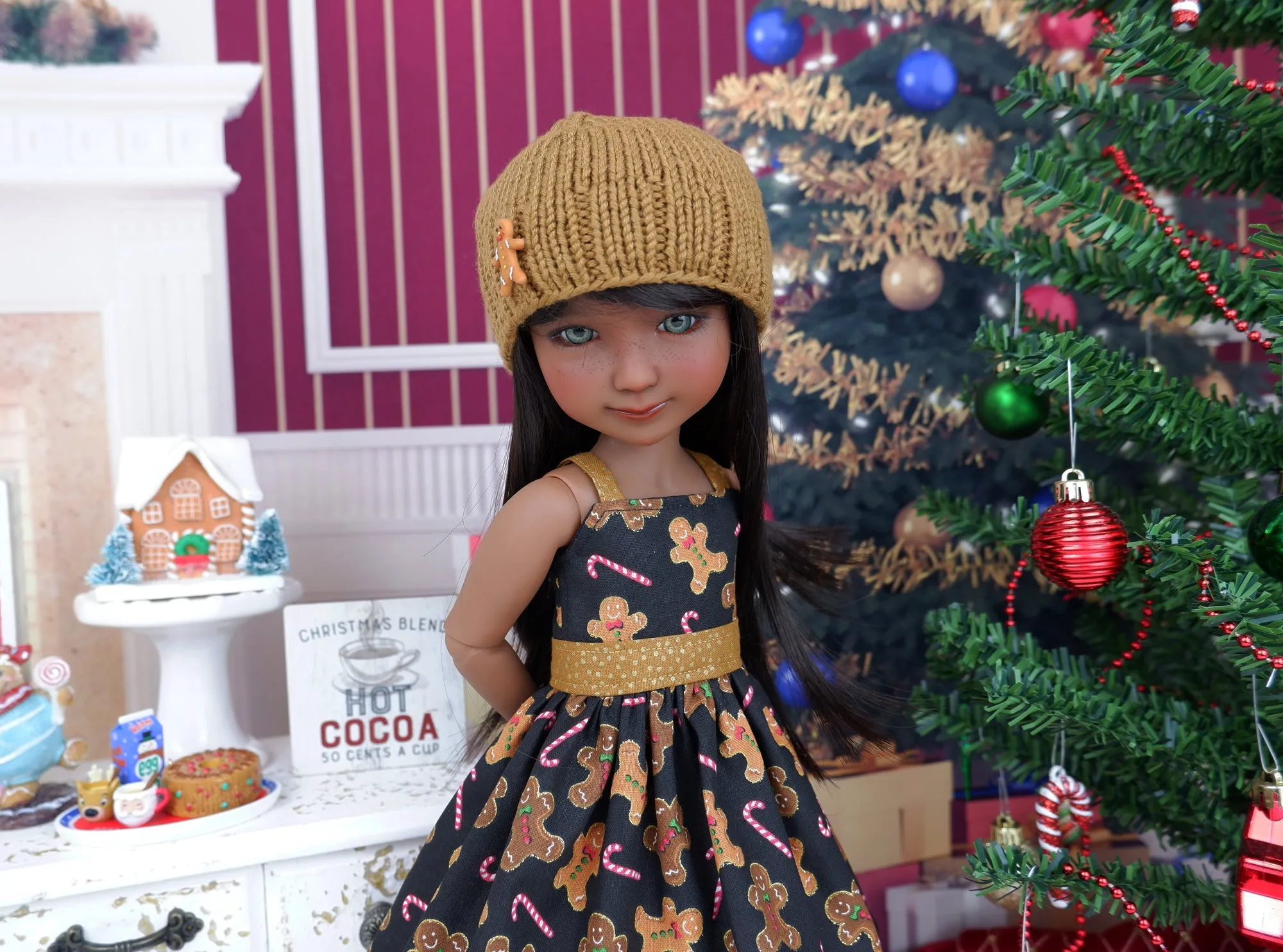 Christmas Goodies - dress and sweater set with boots for Ruby Red Fashion Friends doll