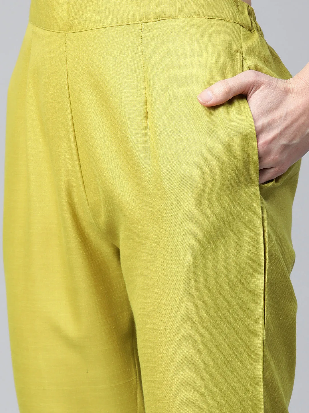 Cottinfab Women Layered Striped Shirt with Trousers