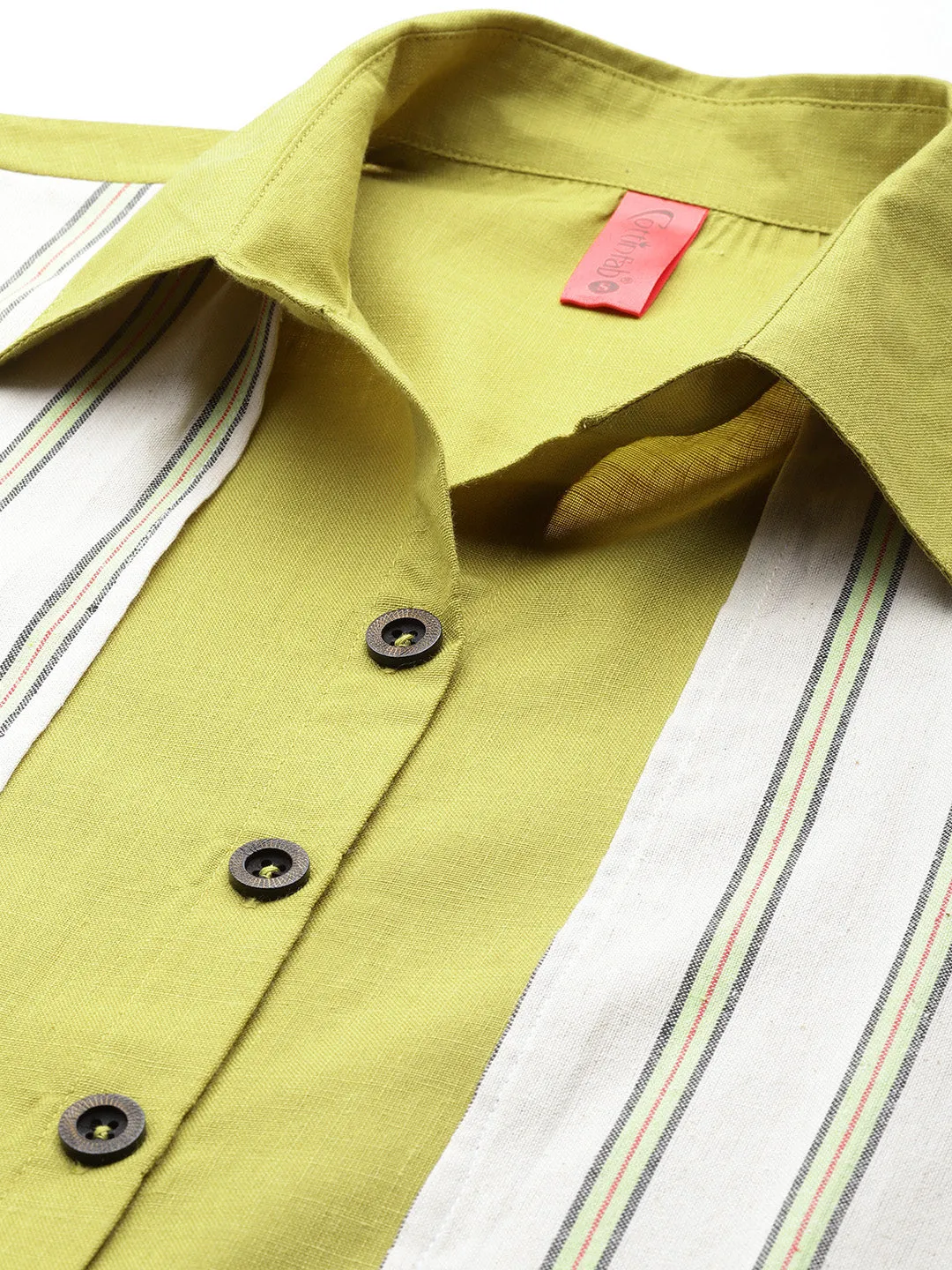 Cottinfab Women Layered Striped Shirt with Trousers