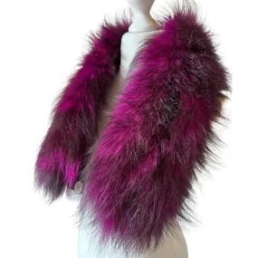 Cute Hot Pink Collar Fur fox for winter coat parka hood 75 cm
