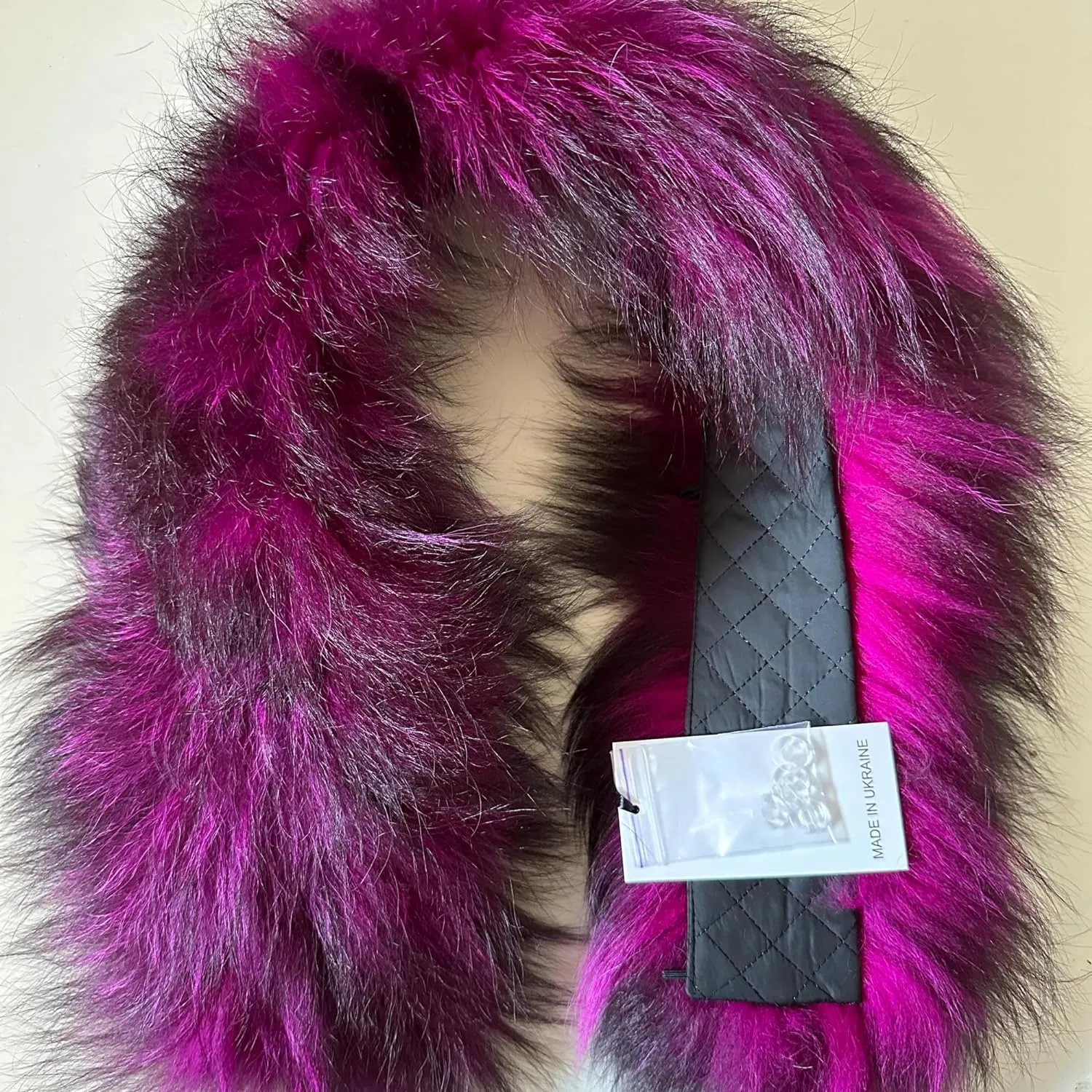 Cute Hot Pink Collar Fur fox for winter coat parka hood 75 cm