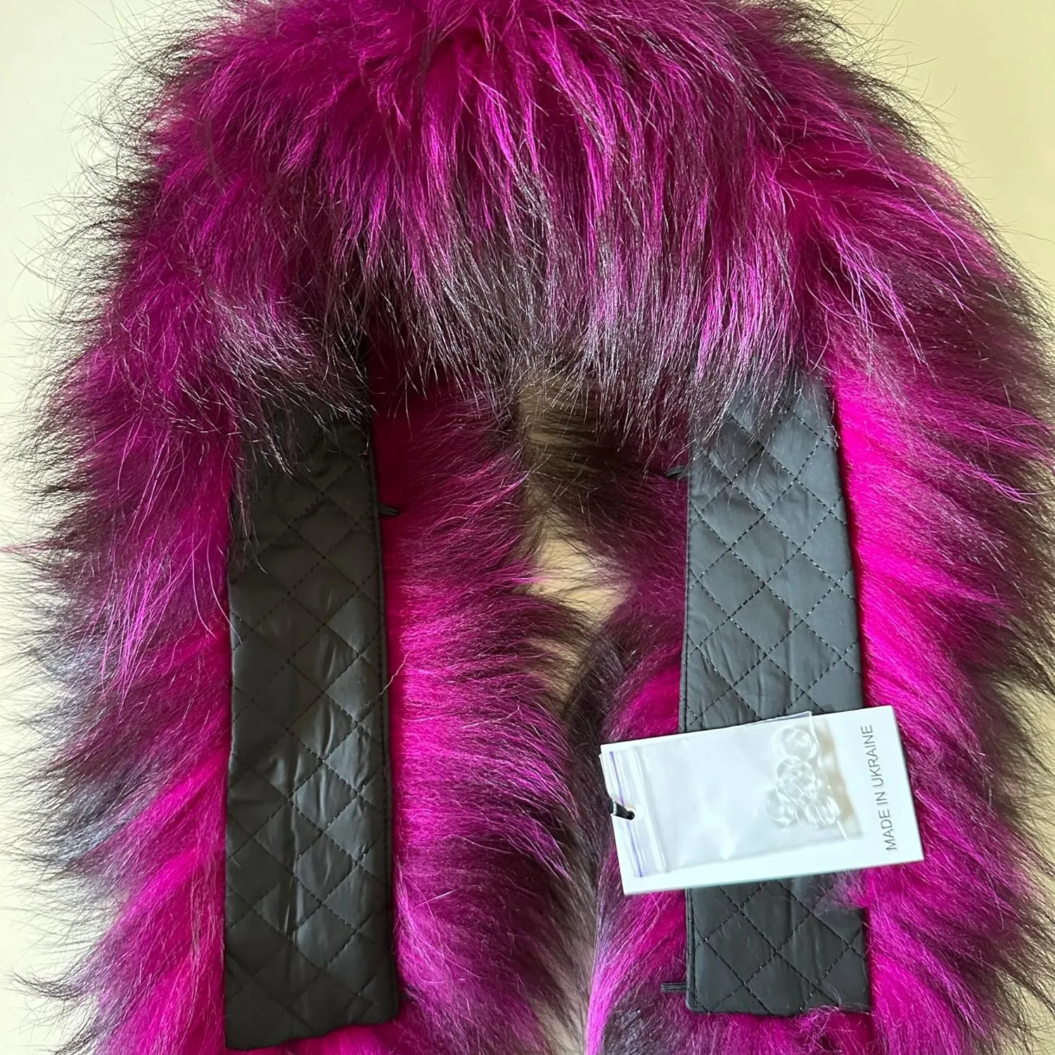 Cute Hot Pink Collar Fur fox for winter coat parka hood 75 cm