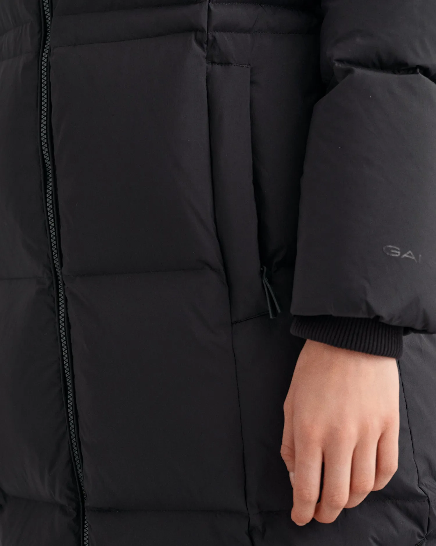 D2. Full Length Down Coat - Ebony Black