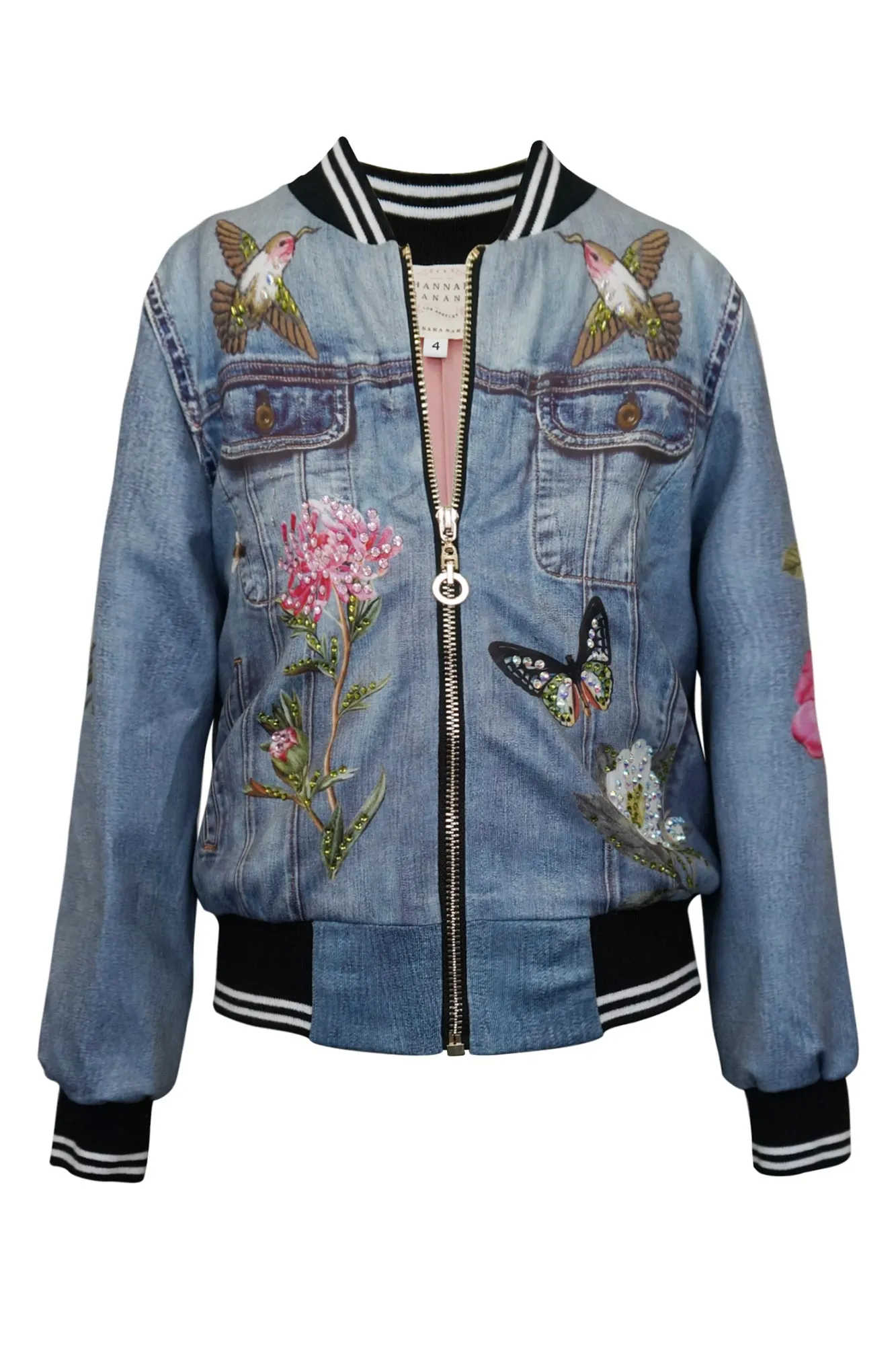 Denim Printed Bomber Jacket (A30098)