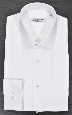 DS105 White Herringbone Dress Shirt