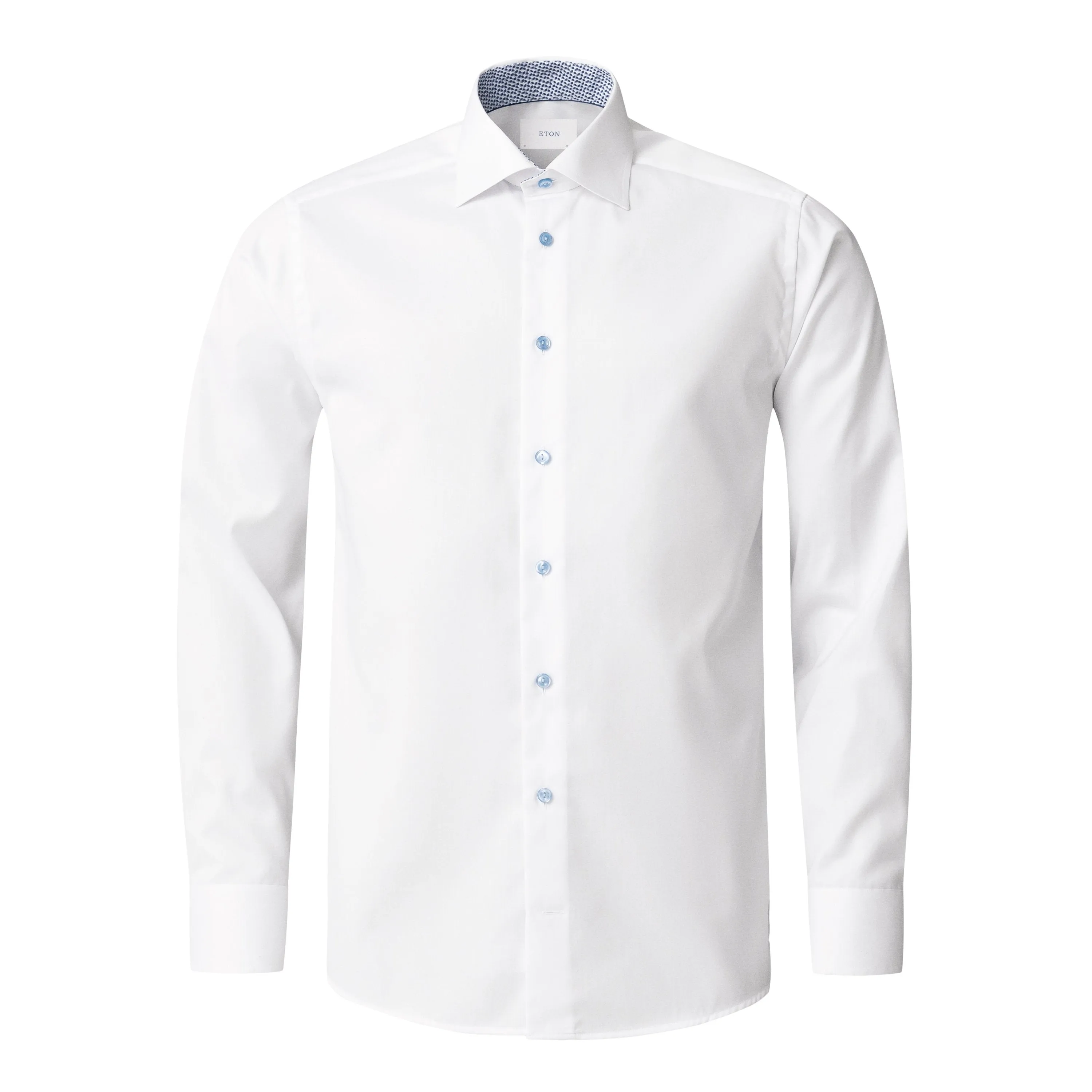 ETON - CONTEMPORARY FIT White Solid Signature Twill Geometric Effect Shirt 100013578 00