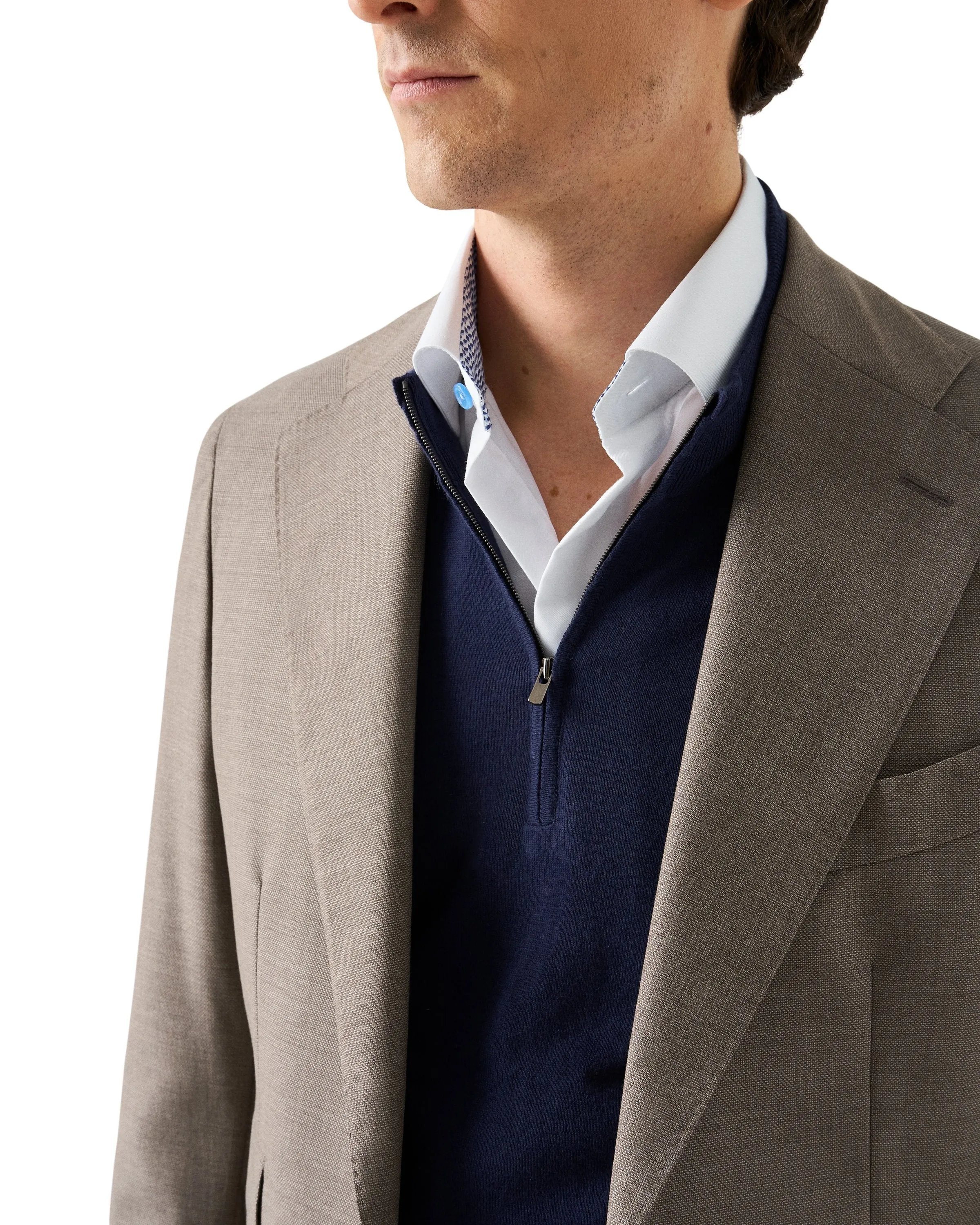 ETON - CONTEMPORARY FIT White Solid Signature Twill Geometric Effect Shirt 100013578 00