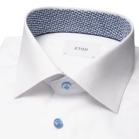 ETON - CONTEMPORARY FIT White Solid Signature Twill Geometric Effect Shirt 100013578 00