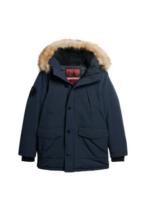 Everest Faux Fur Hooded Chrome Navy Parka