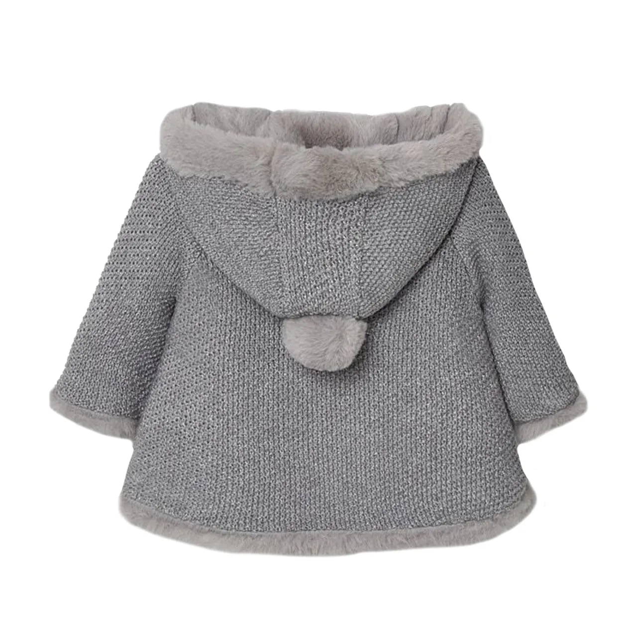 Faux Fur Lined Hooded Sweater Coat