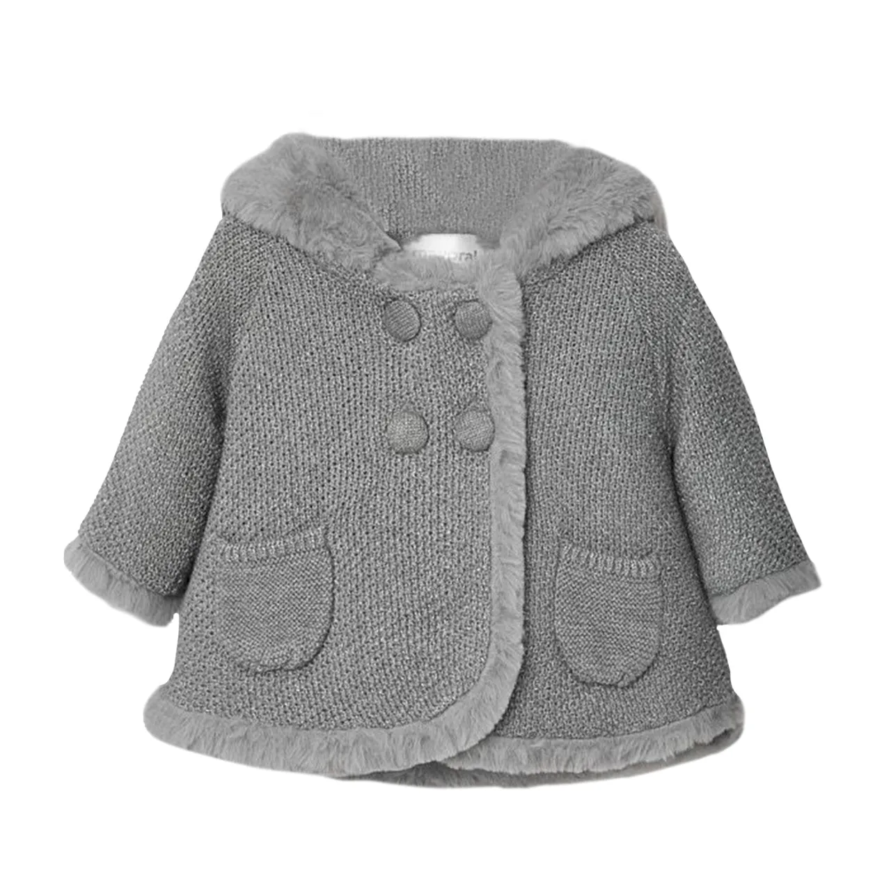 Faux Fur Lined Hooded Sweater Coat
