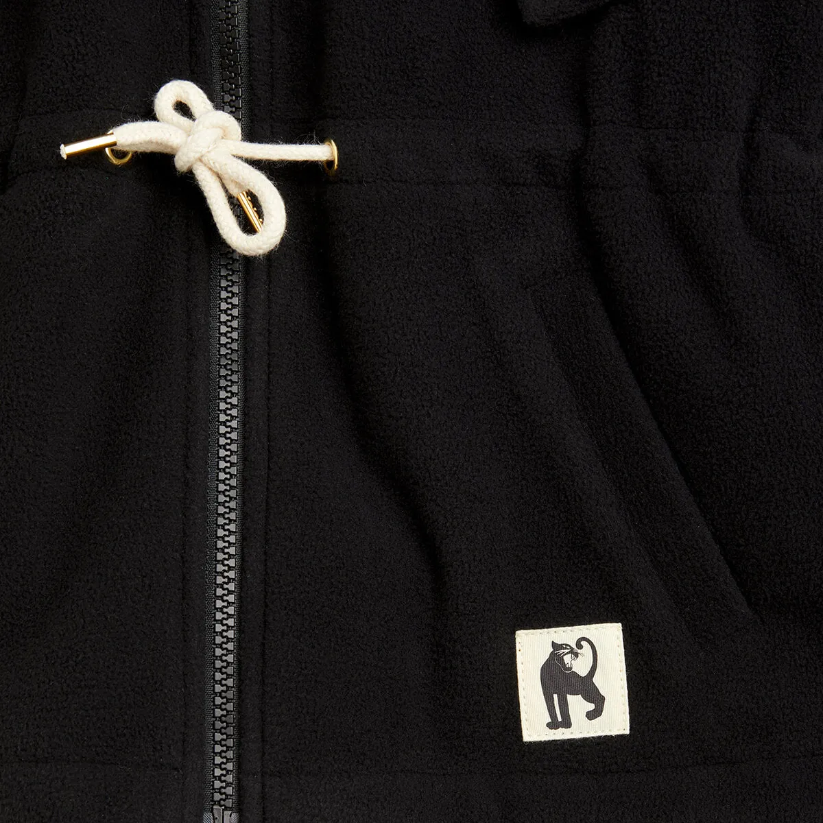 Fleece Wind Jacket in Black by Mini Rodini