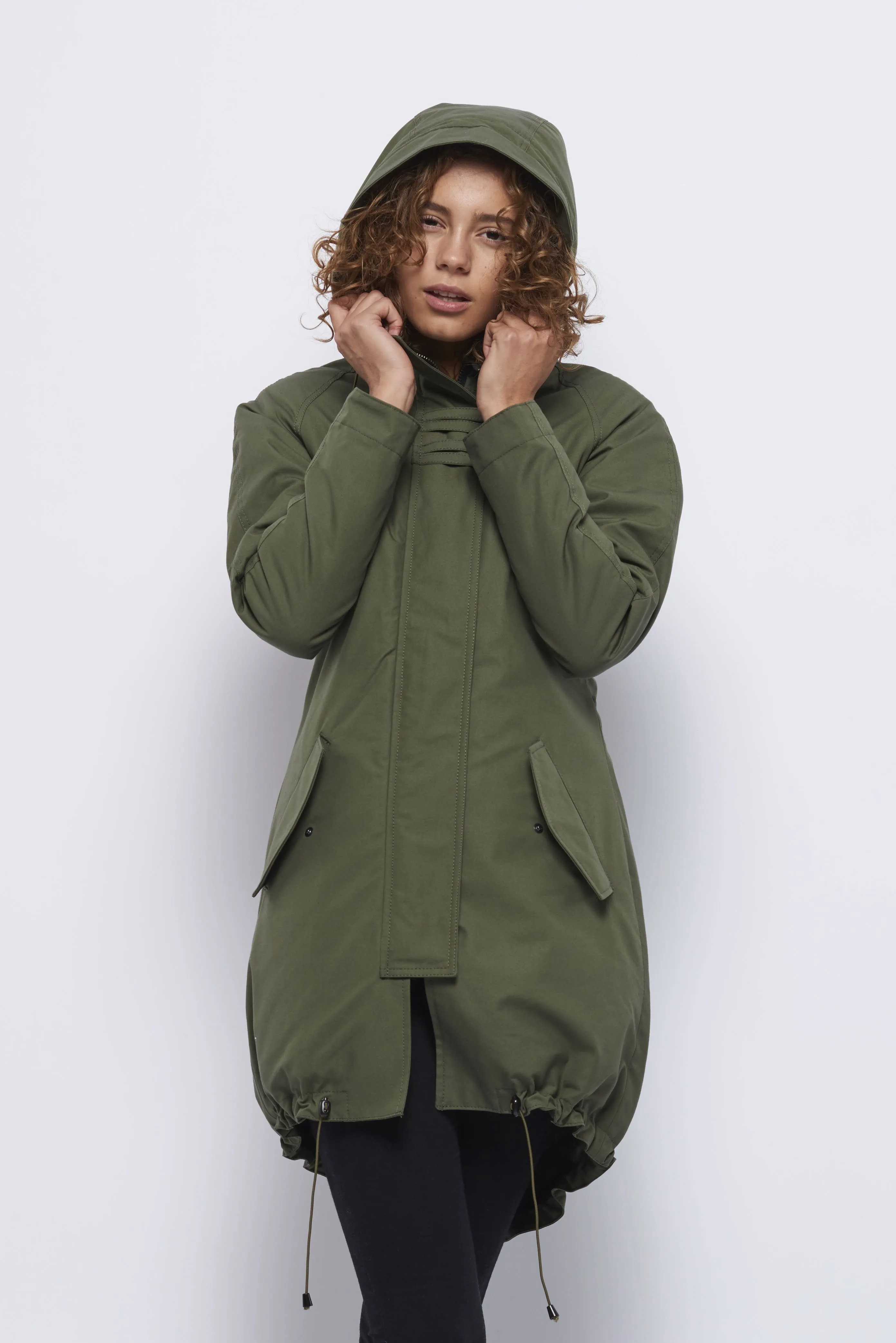 Froks Freja Winter Parka Jakke / Army water resistant cotton