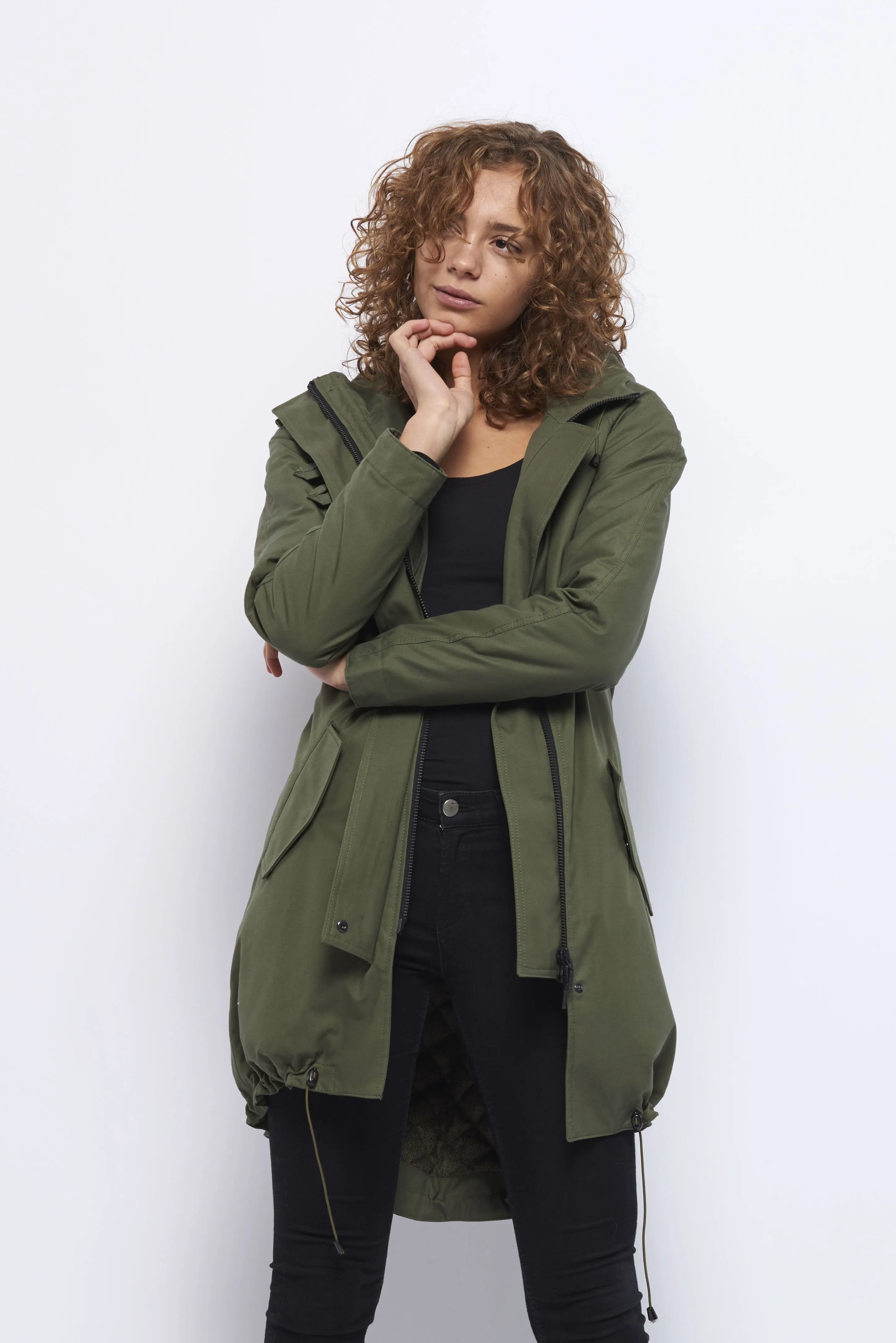 Froks Freja Winter Parka Jakke / Army water resistant cotton