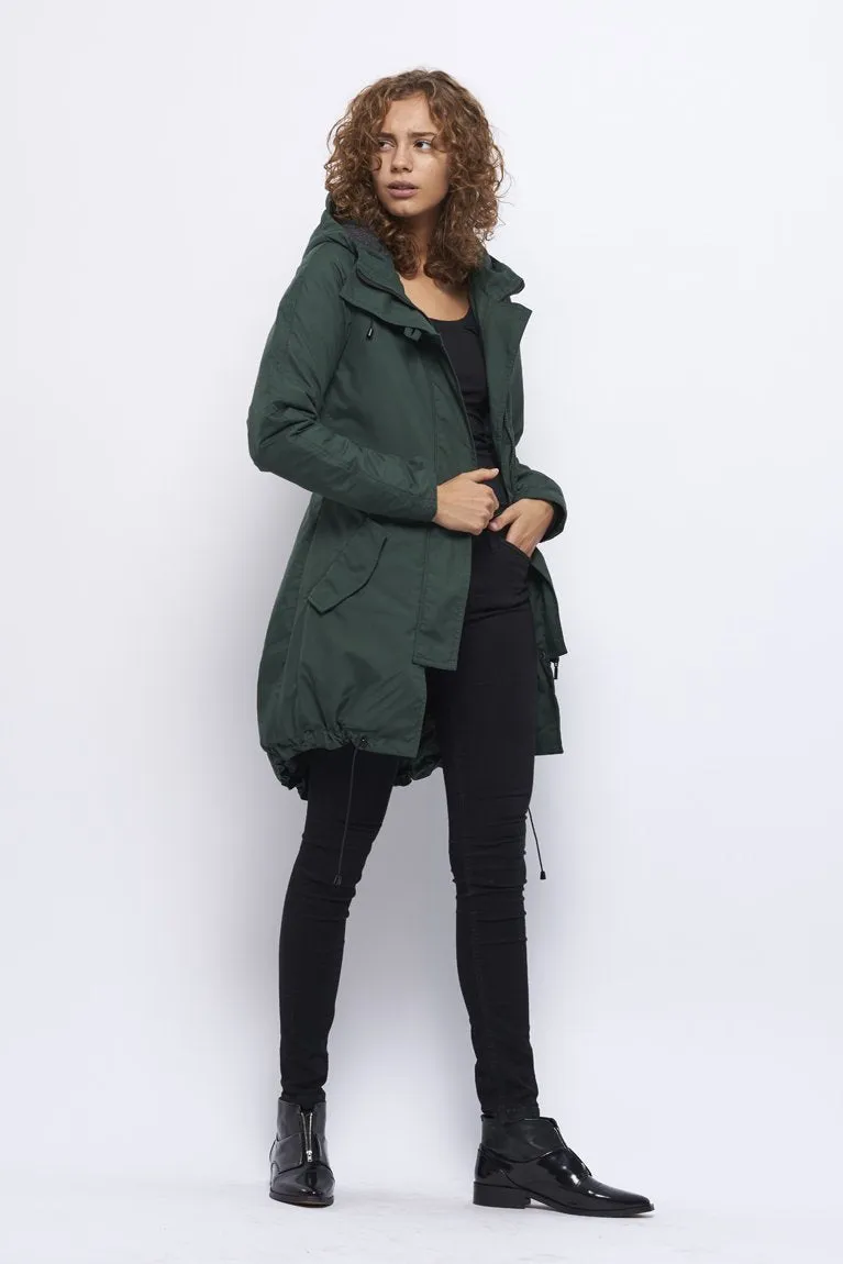 Froks Freja Winter Parka Jakke / Bottle green water resistant micro-poly