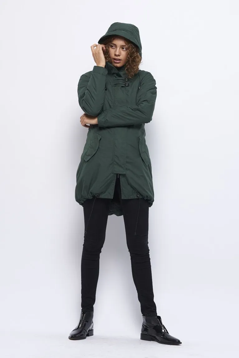 Froks Freja Winter Parka Jakke / Bottle green water resistant micro-poly