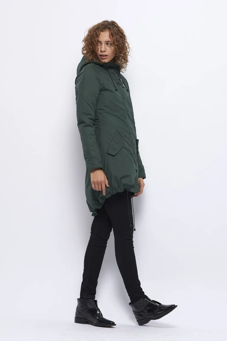 Froks Freja Winter Parka Jakke / Bottle green water resistant micro-poly