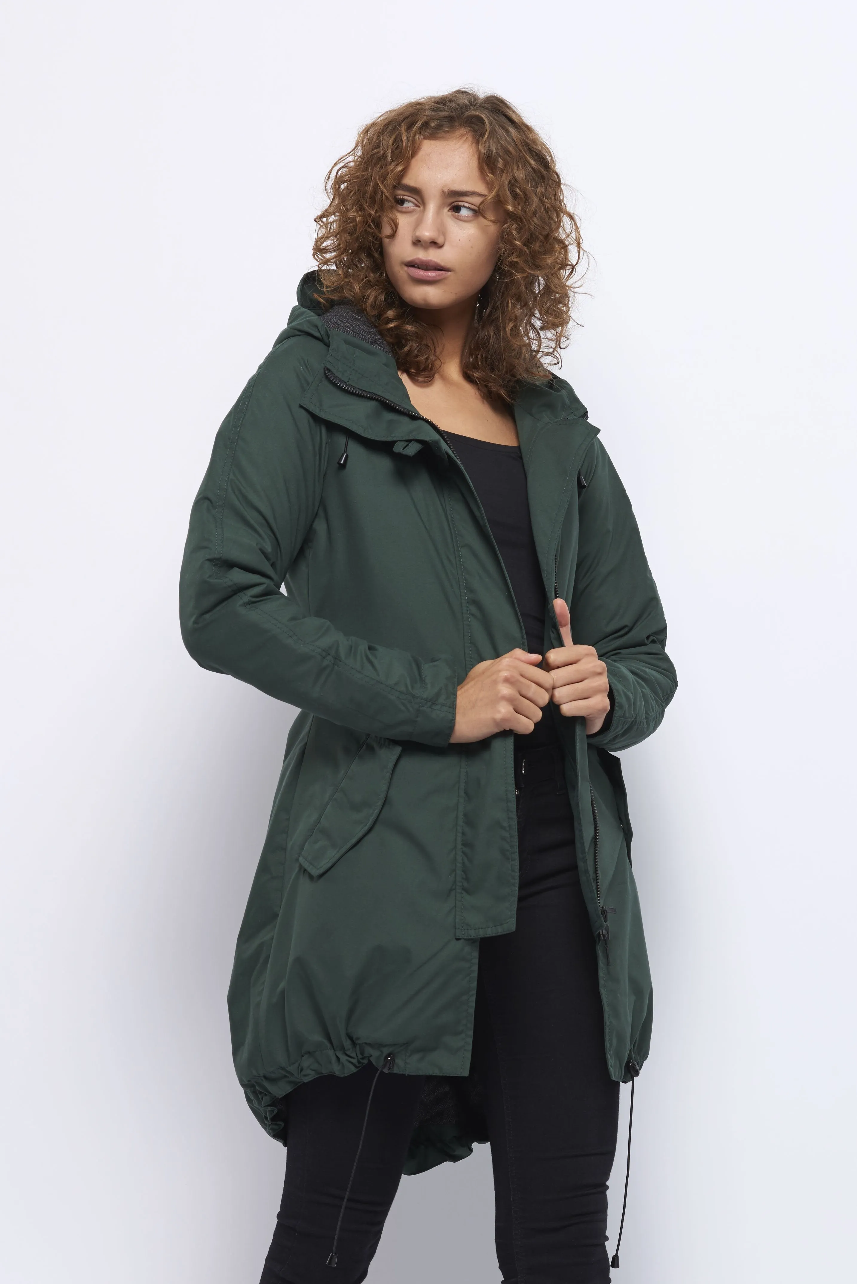 Froks Freja Winter Parka Jakke / Bottle green water resistant micro-poly