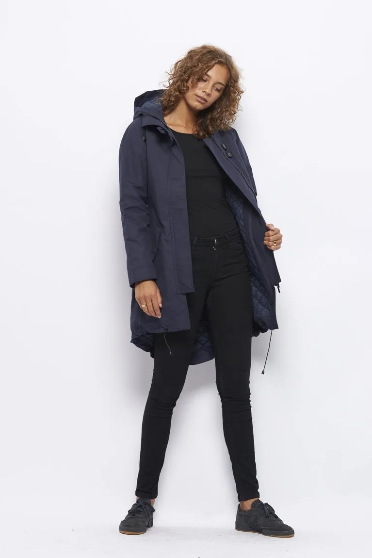 Froks Freja Winter Parka Jakke / Dusty navy water resistant cotton