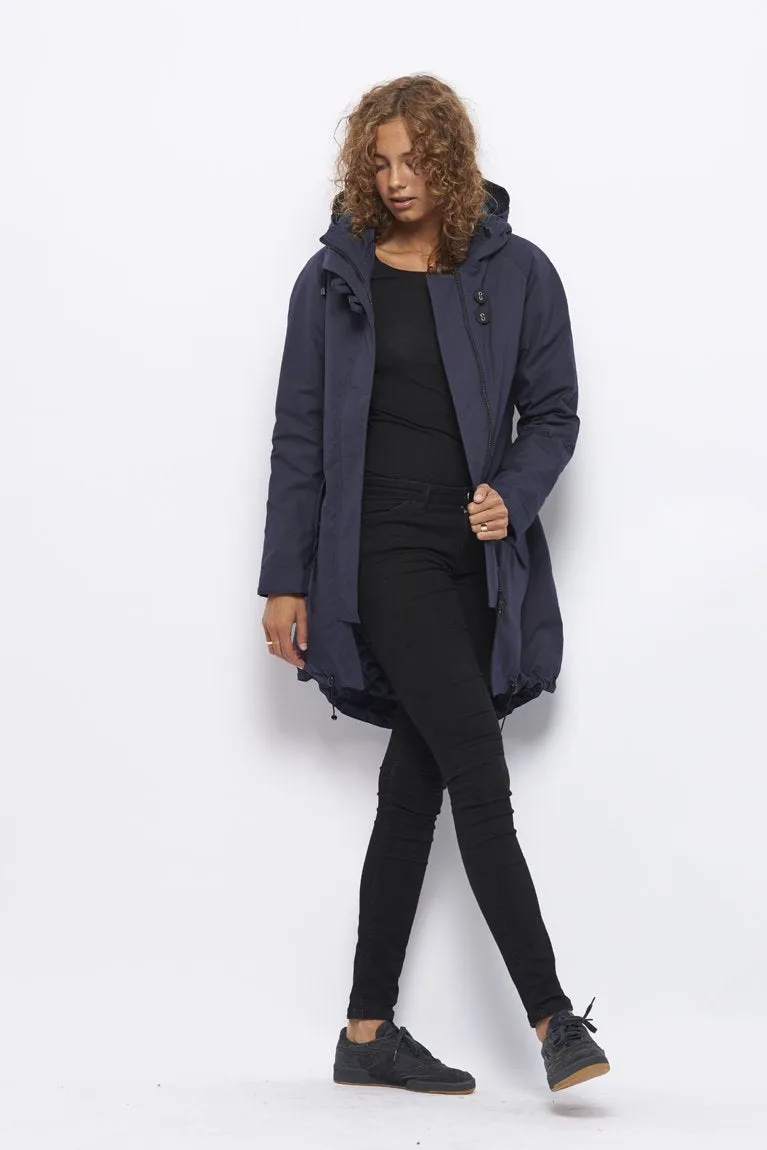Froks Freja Winter Parka Jakke / Dusty navy water resistant cotton