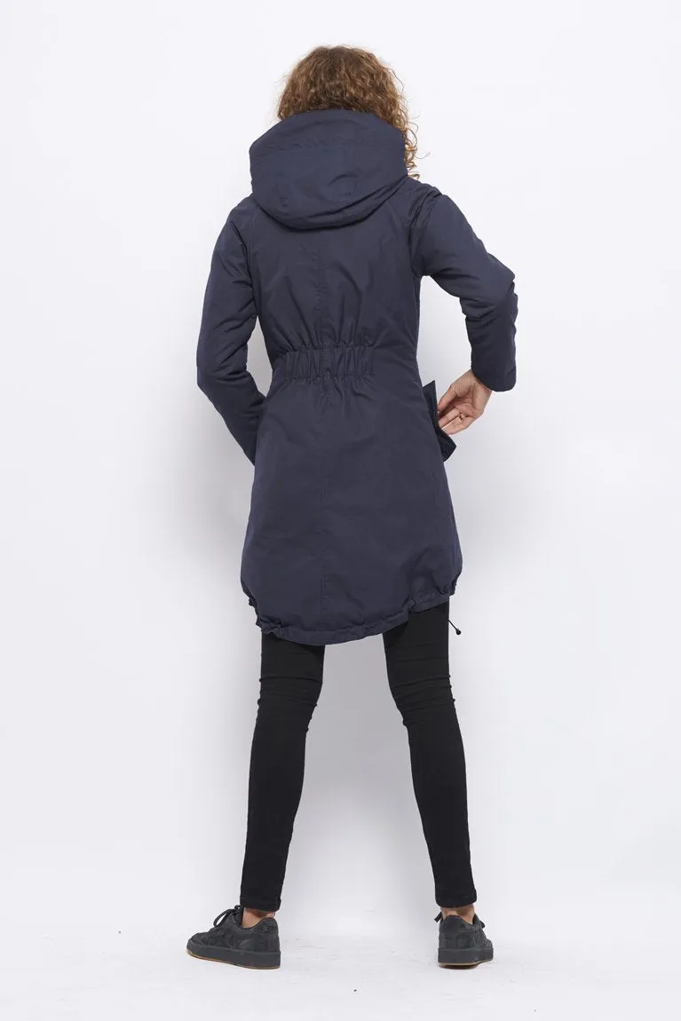 Froks Freja Winter Parka Jakke / Dusty navy water resistant cotton