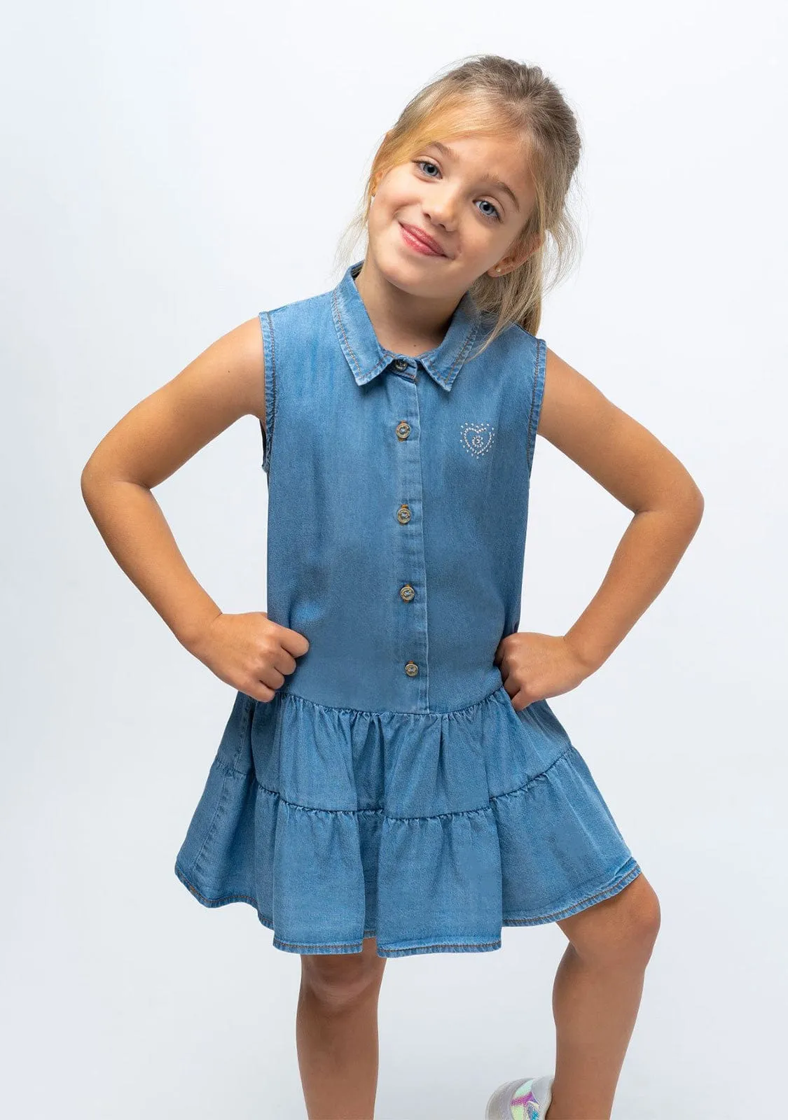 Girl's Denim Shirtdress