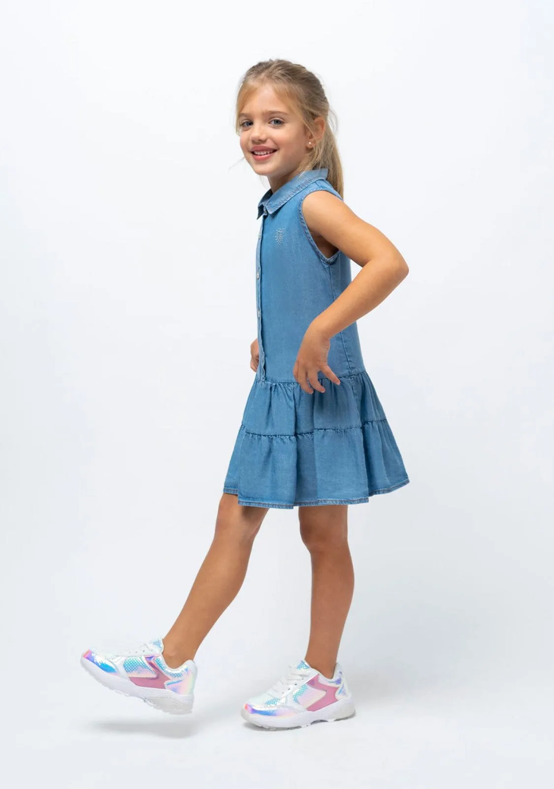 Girl's Denim Shirtdress