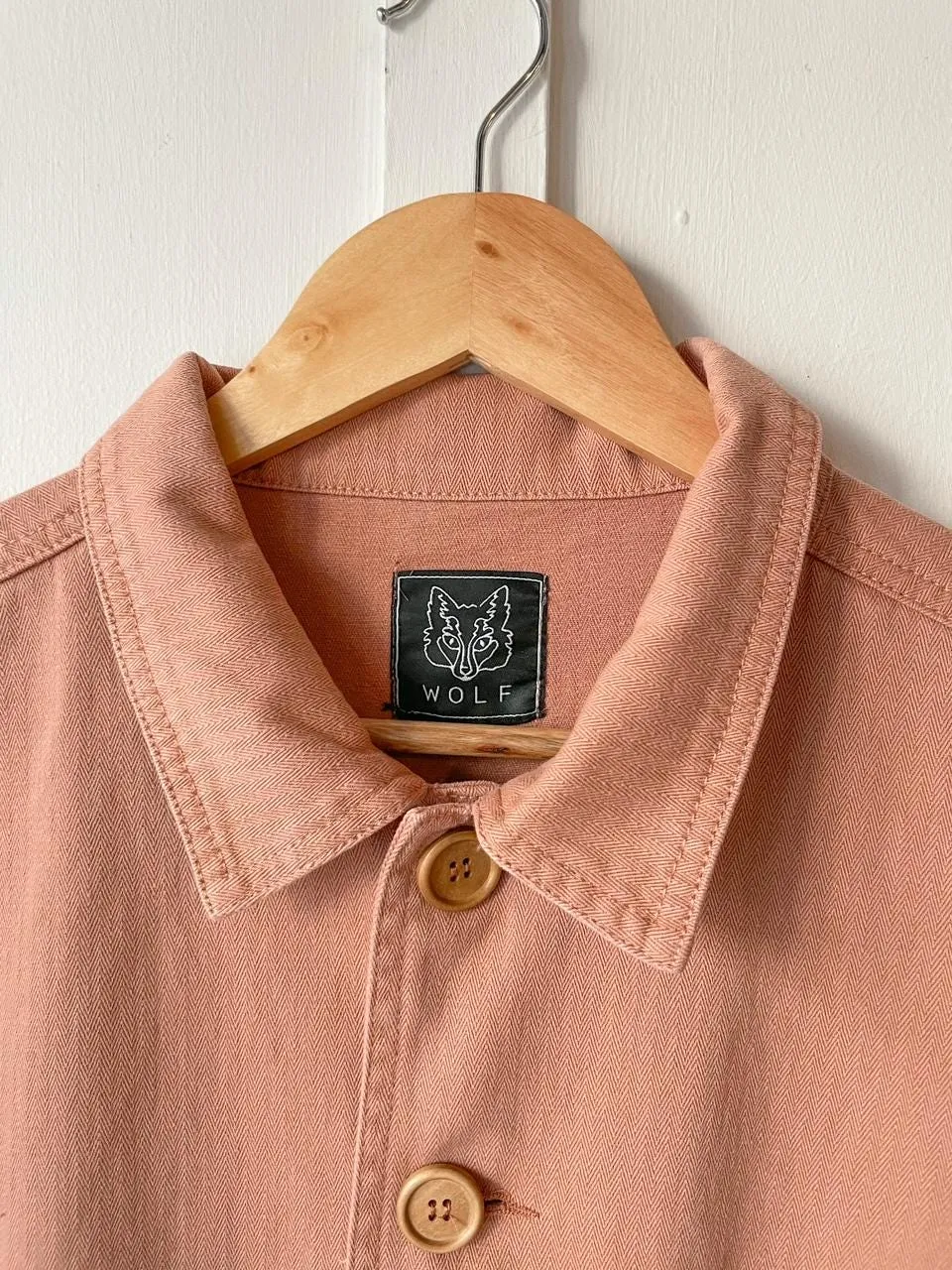 Herringbone Dusty Rose Peach Pink Chore Jacket