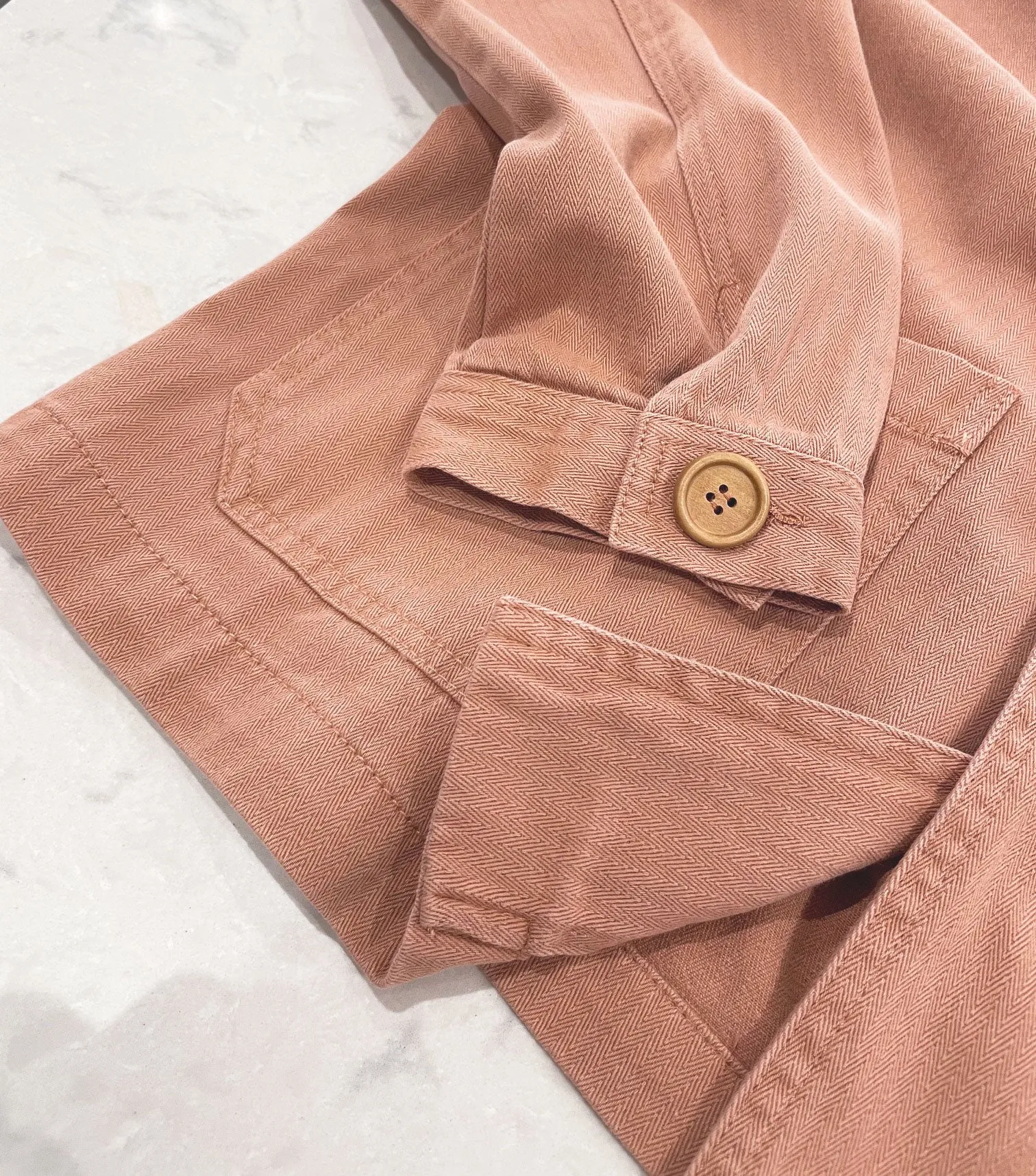 Herringbone Dusty Rose Peach Pink Chore Jacket