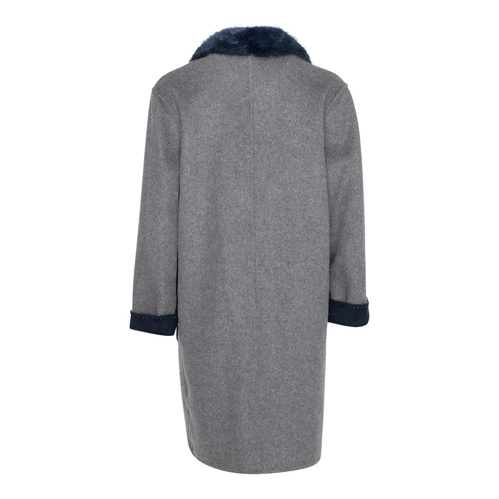 KATE Cashmere Blend & Fur Trim Coat