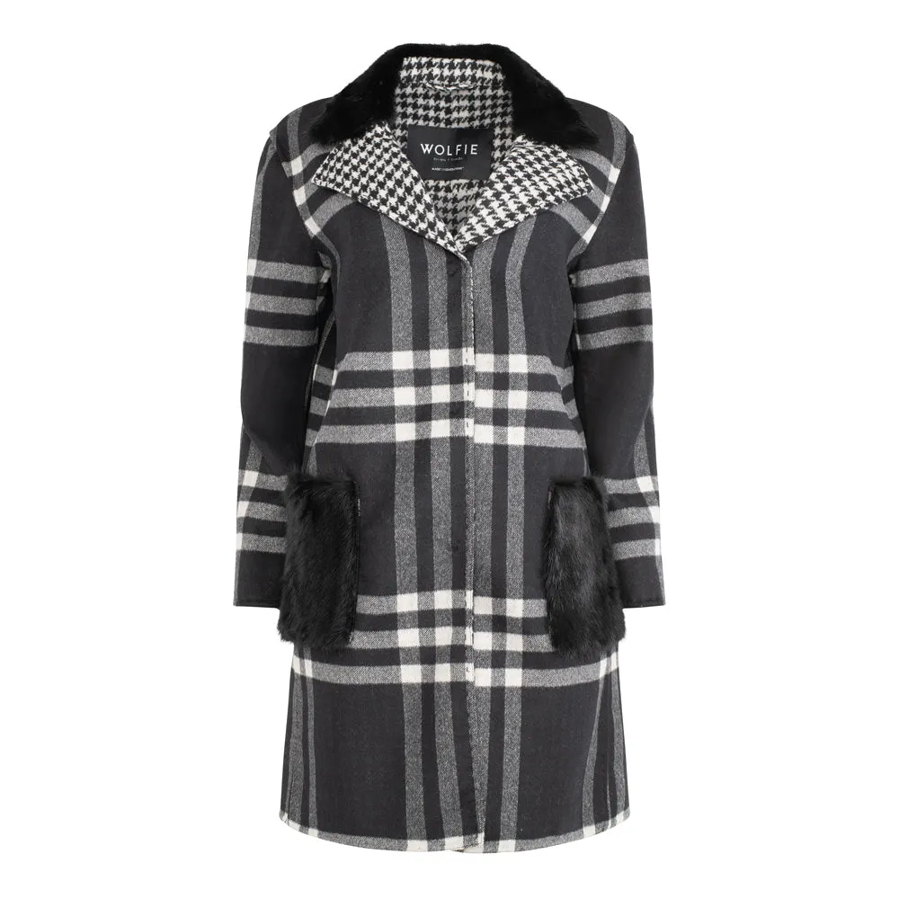 KATE Cashmere Blend & Fur Trim Coat