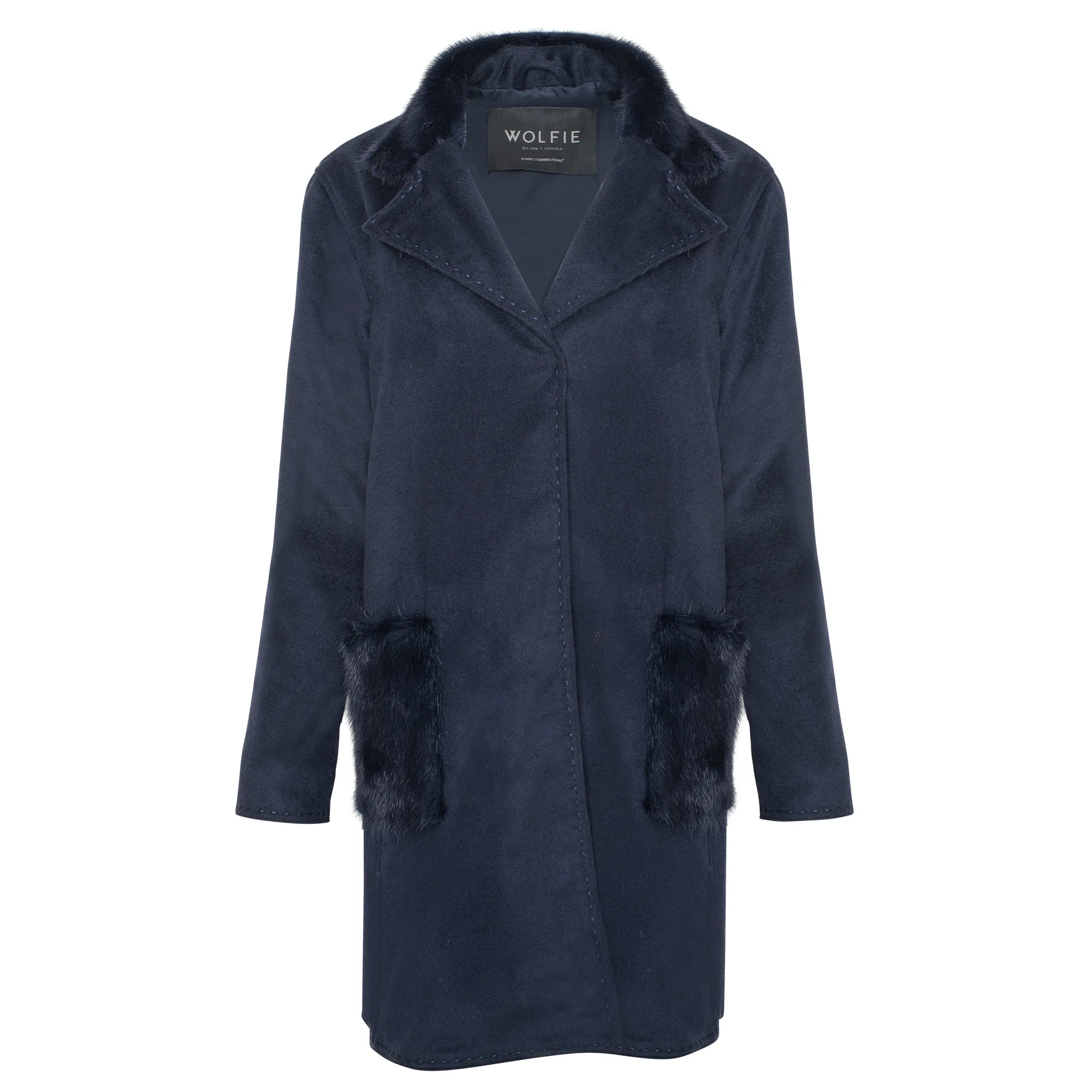 KATE Cashmere Blend & Fur Trim Coat