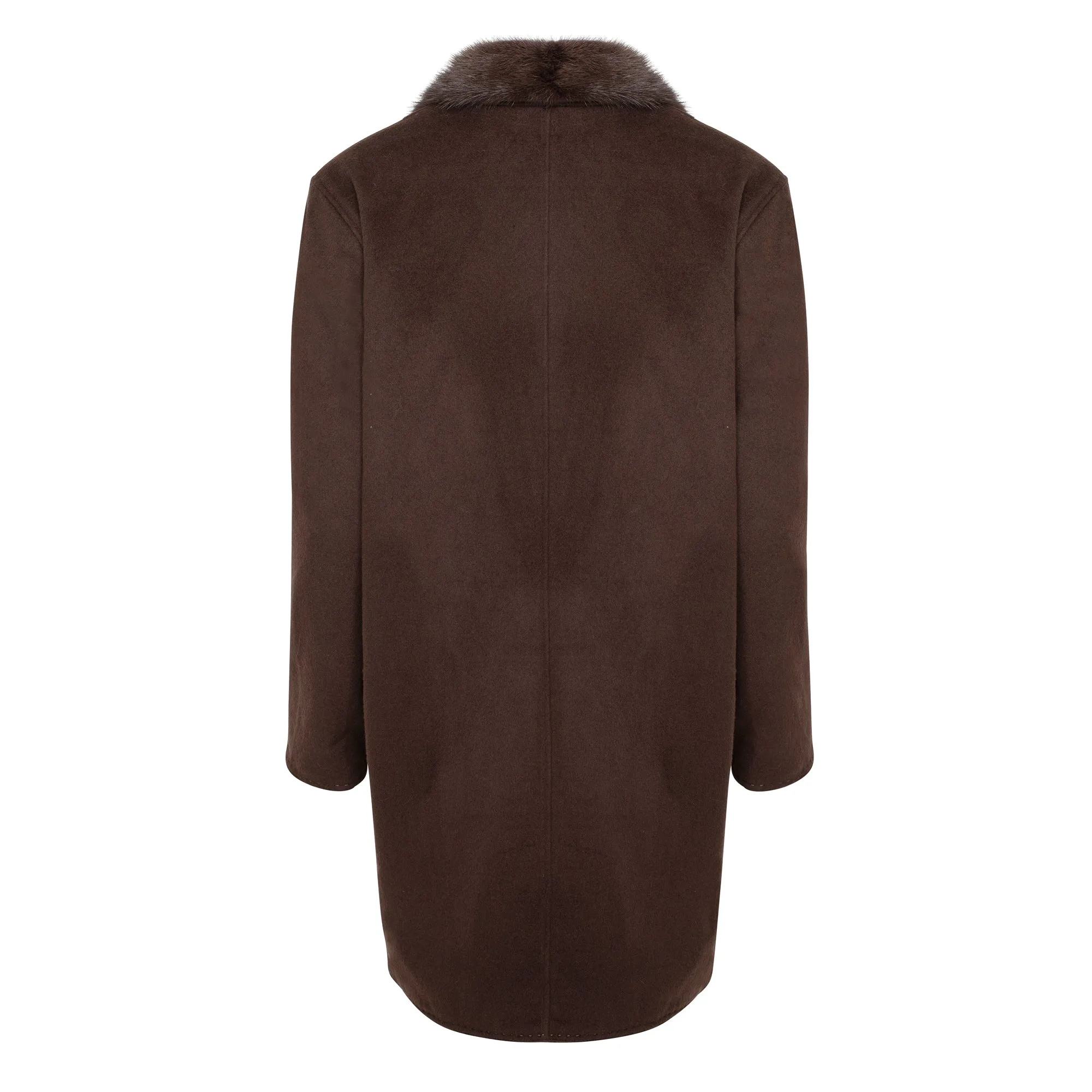 KATE Cashmere Blend & Fur Trim Coat
