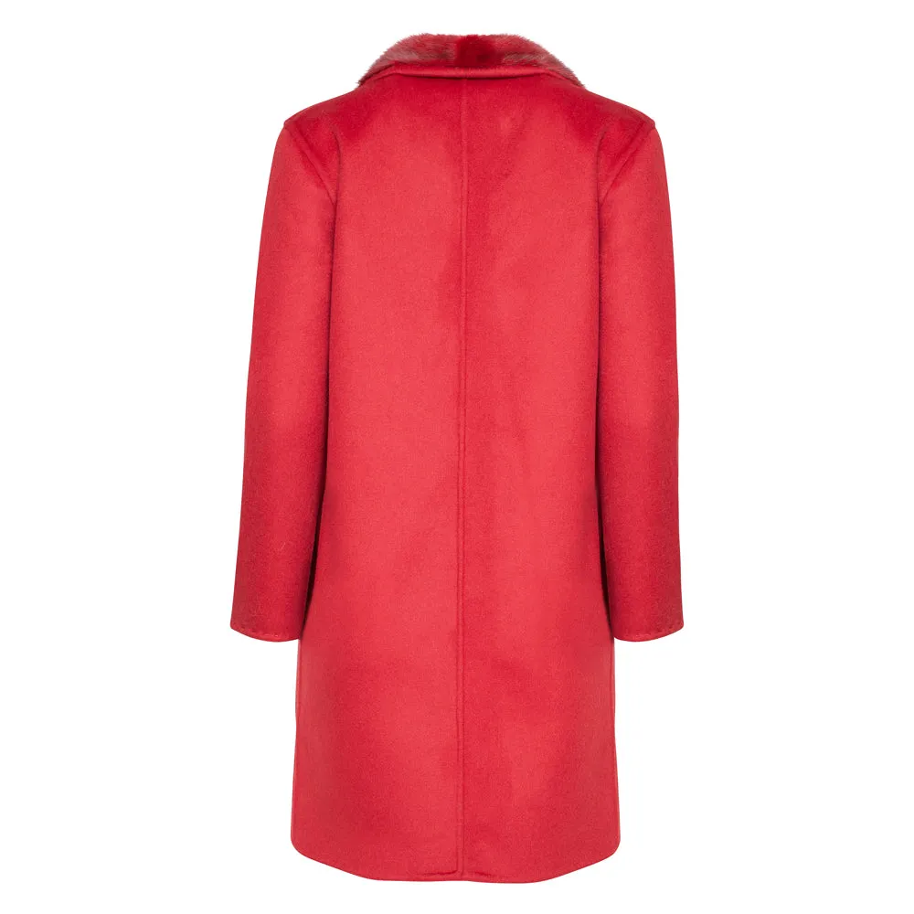 KATE Cashmere Blend & Fur Trim Coat