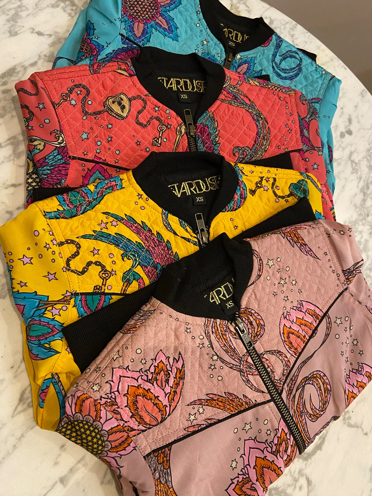 Kids Bird Bomber Jacket Teal
