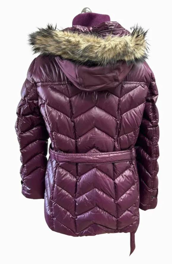 LANDS END NWT! WATER RESISTANT 600 FILL DOWN PARKA WINE JACKET  SIZE L