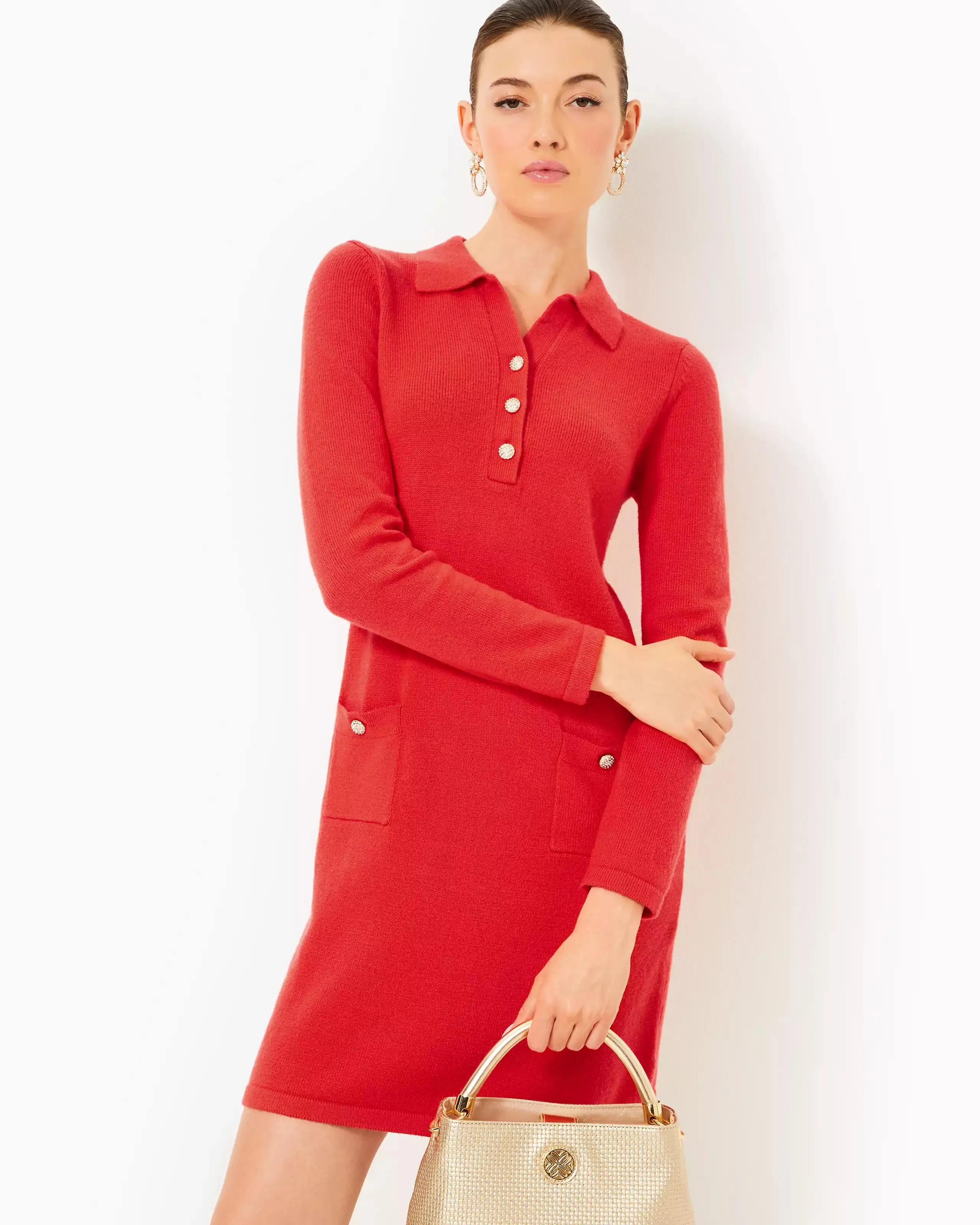 Lilly Pulitzer Adalena Sweater Dress Rococo Red