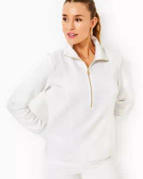 Lilly Pulitzer UPF 50  Eleni Pullover Resort White Butterfly Quilted Knit
