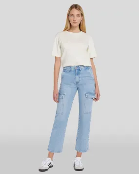 Logan Cropped Cargo Jean in Airwave