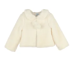 Luli & Me Cozy Fuzzy Coat, Ivory