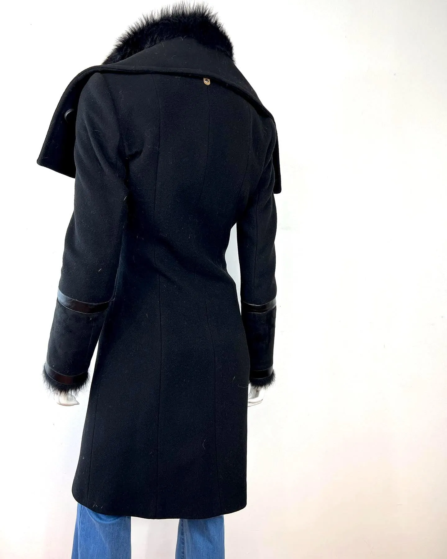 MACKAGE ISABEL 2 IN 1 SHEARLING ACCENT WOOL COAT