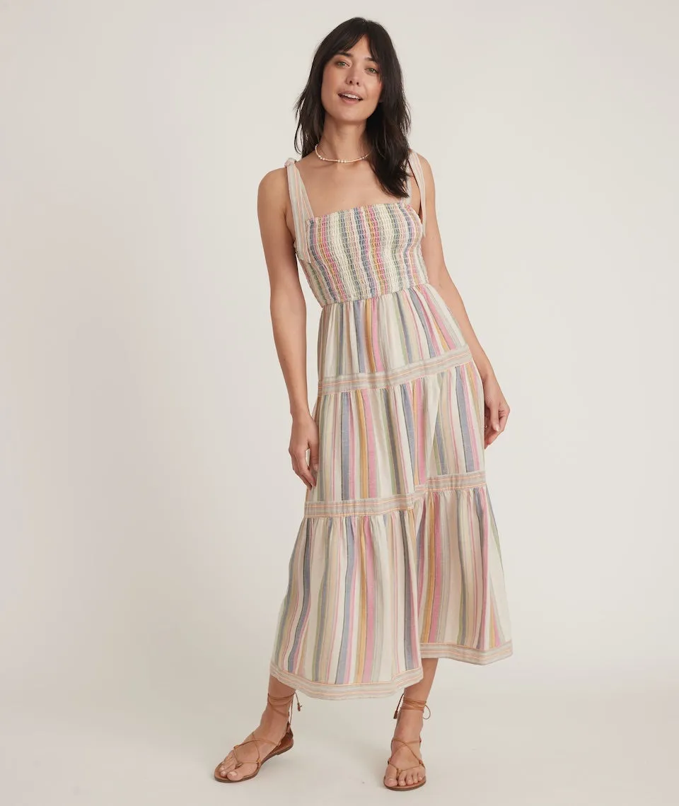 Marine Layer Selene Smocked Tiered Maxi Dress