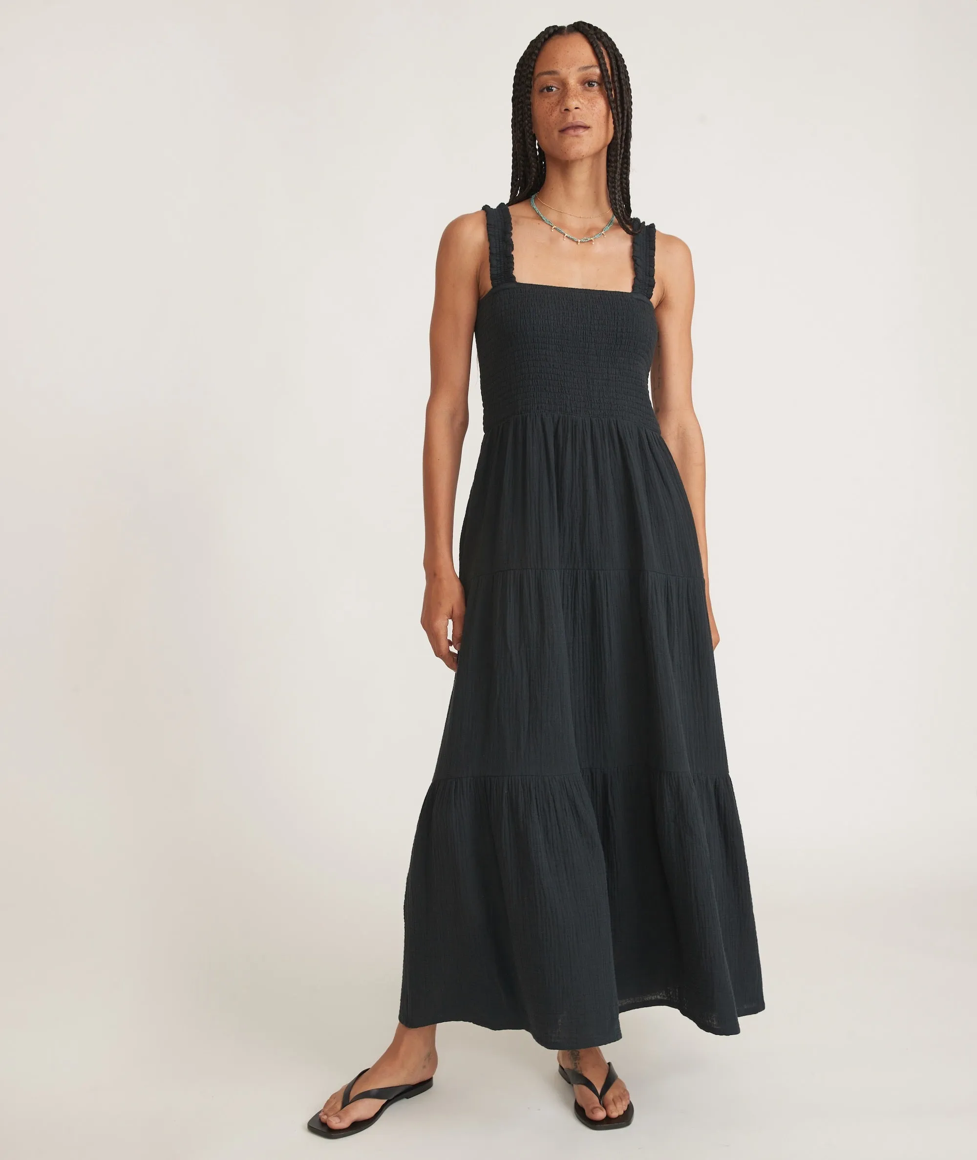 Marine Layer Selene Smocked Tiered Maxi Dress