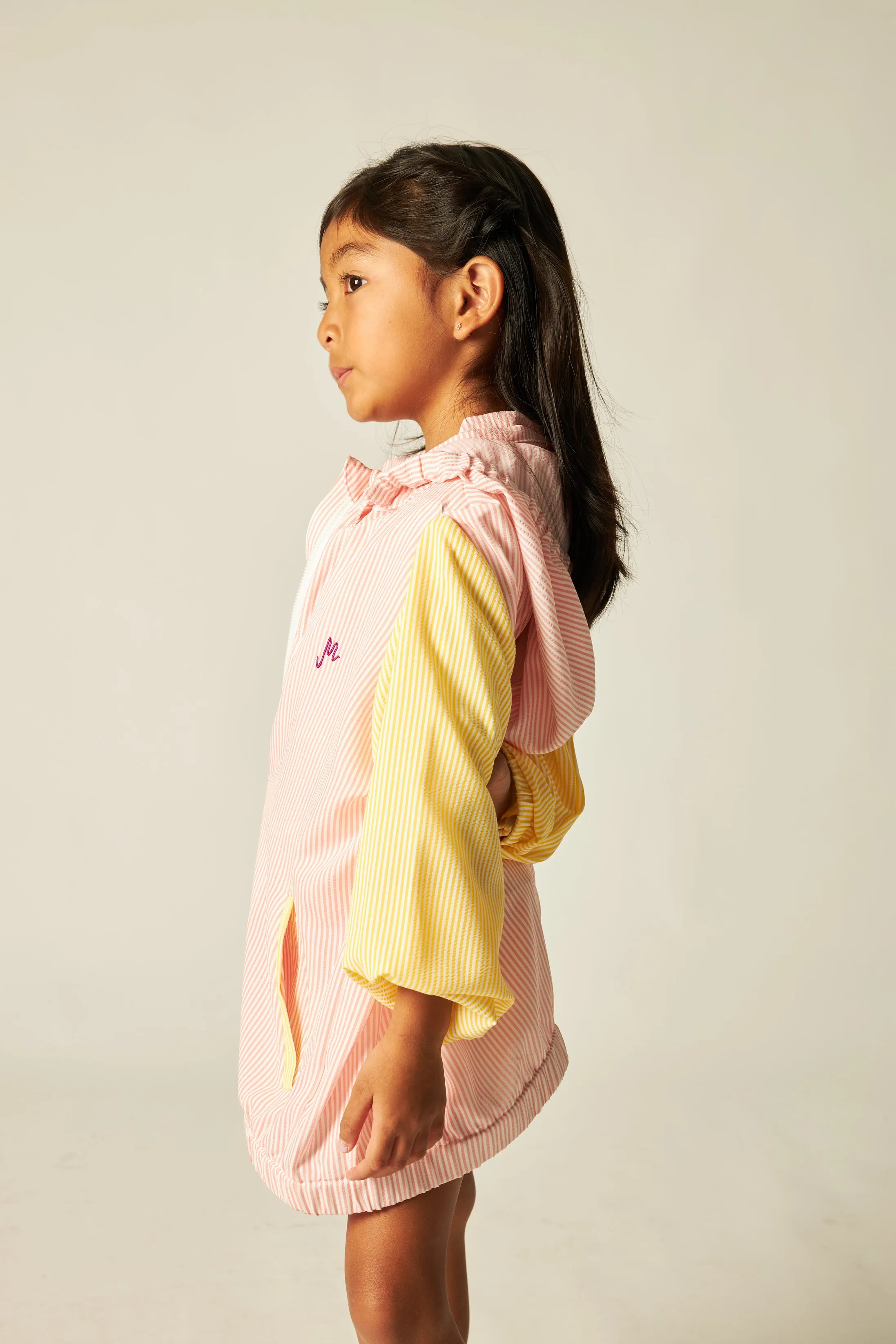 Mini Pink Striped Parka